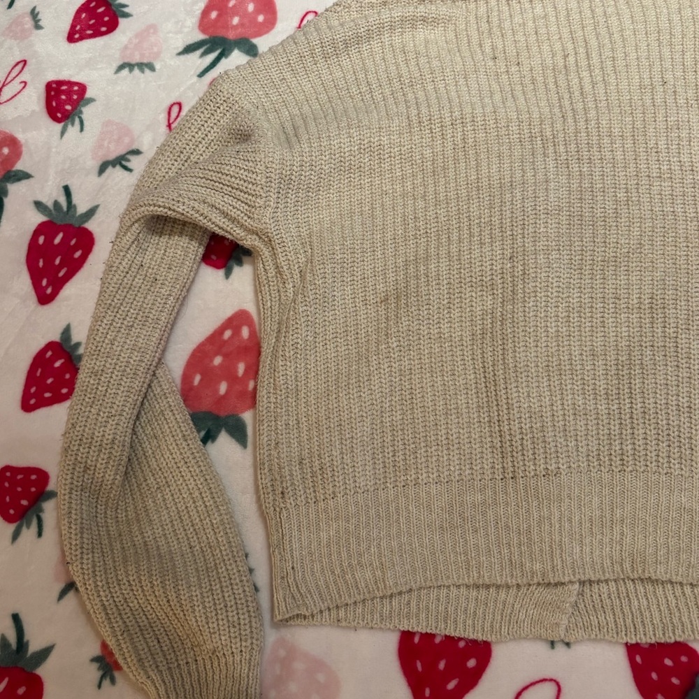 Beige Knit Button-Up Cardigan - Picture 8 of 8